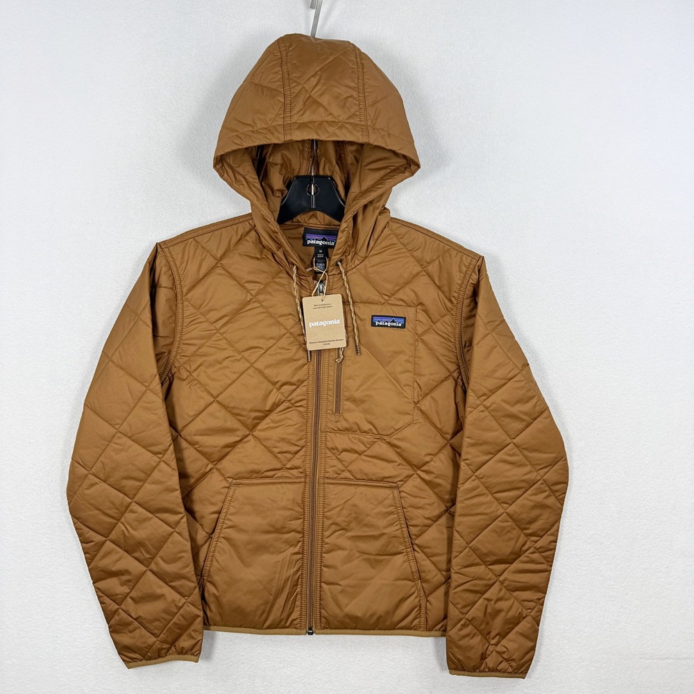 Patagonia Diamond Quilted Bomber Hoody Deer Brown / Size Xs Womens / 20696 New